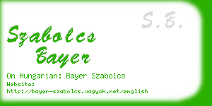 szabolcs bayer business card